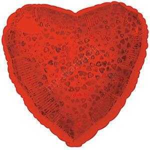 Сердце, Красное, голография 46 см