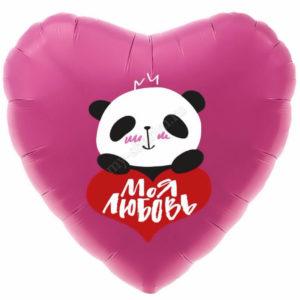 Сердце, В объятиях панды 46 см